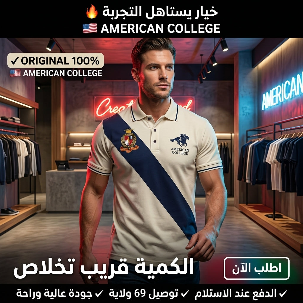 American College Polo pour Homme