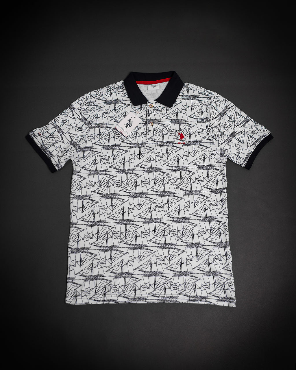 U.S. POLO ASSN BLANC AVEC COL NOIR