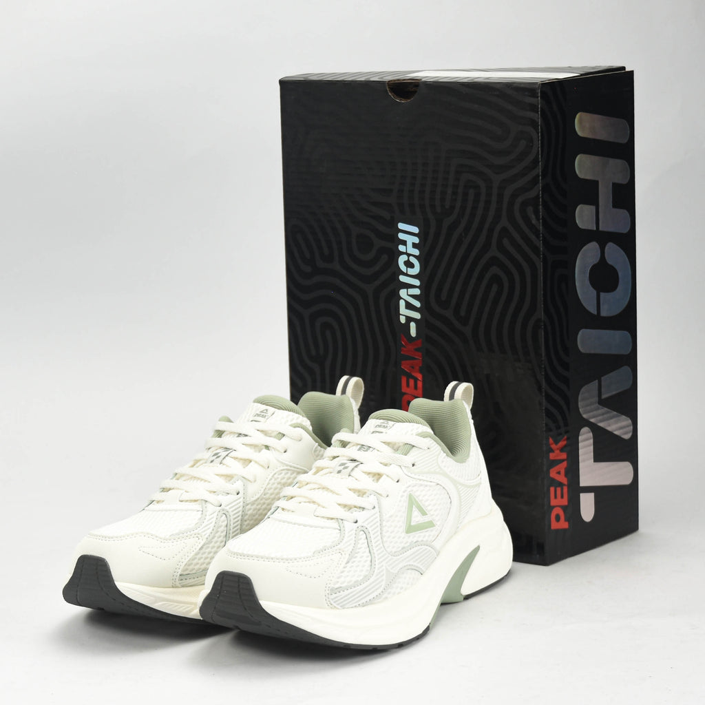 PEAK TRAINING RUNNING SHOES-WHITE/GREEN