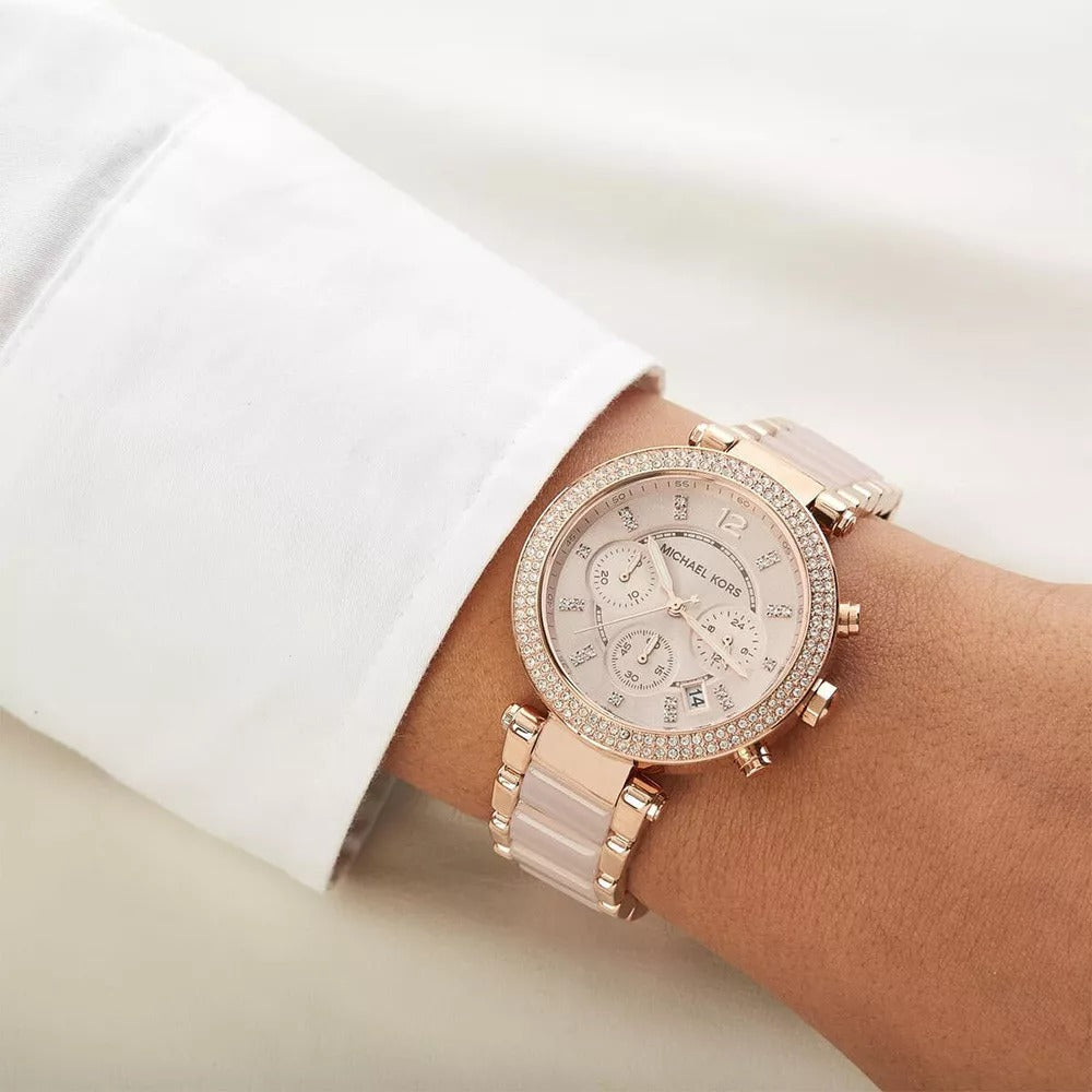 Michael Kors MK5896 Parker Chronograph Rose Gold-Tone Watch