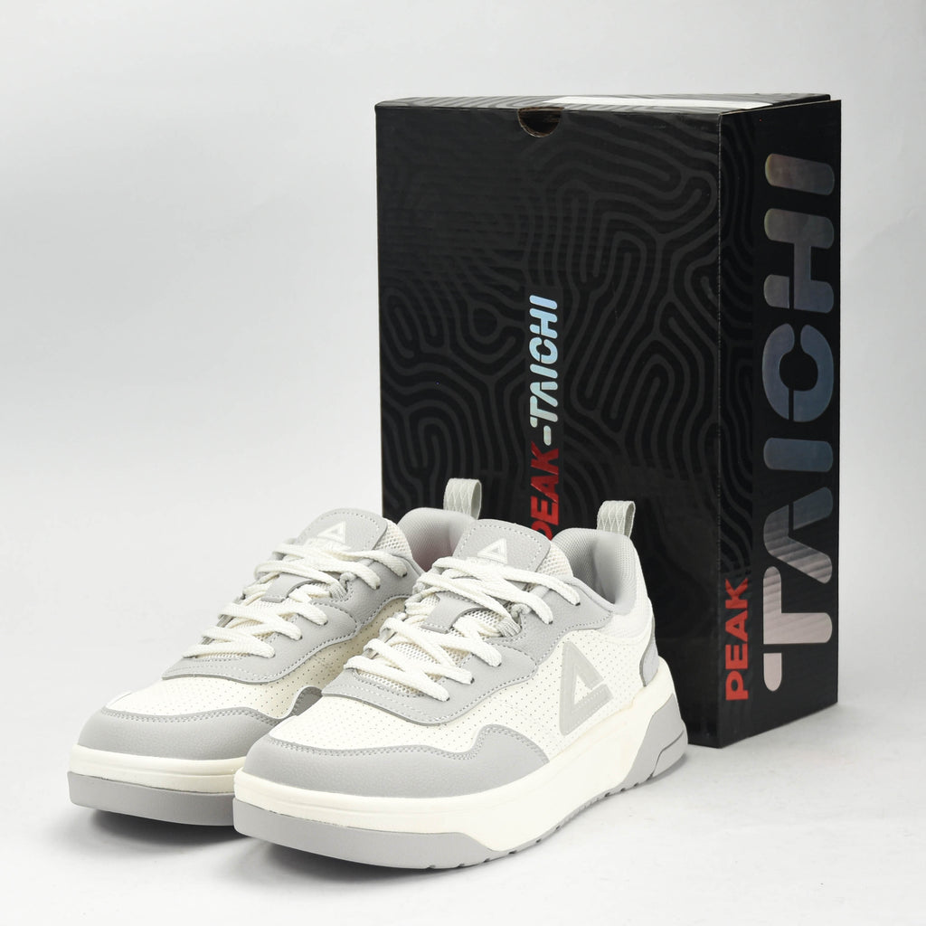 PEAK SPORTS SHOES-WHITE/GREY