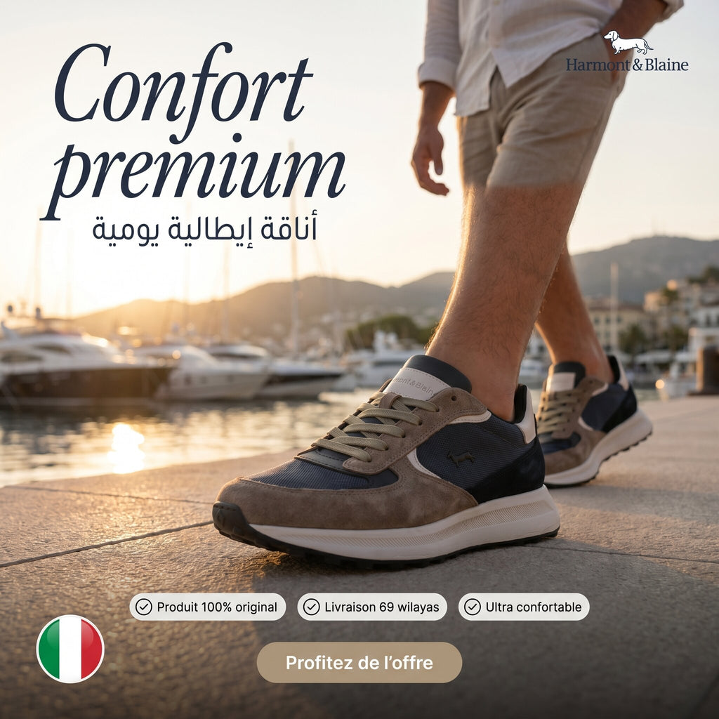 Harmont and Blaine Camoscio Tex Sneakers Homme