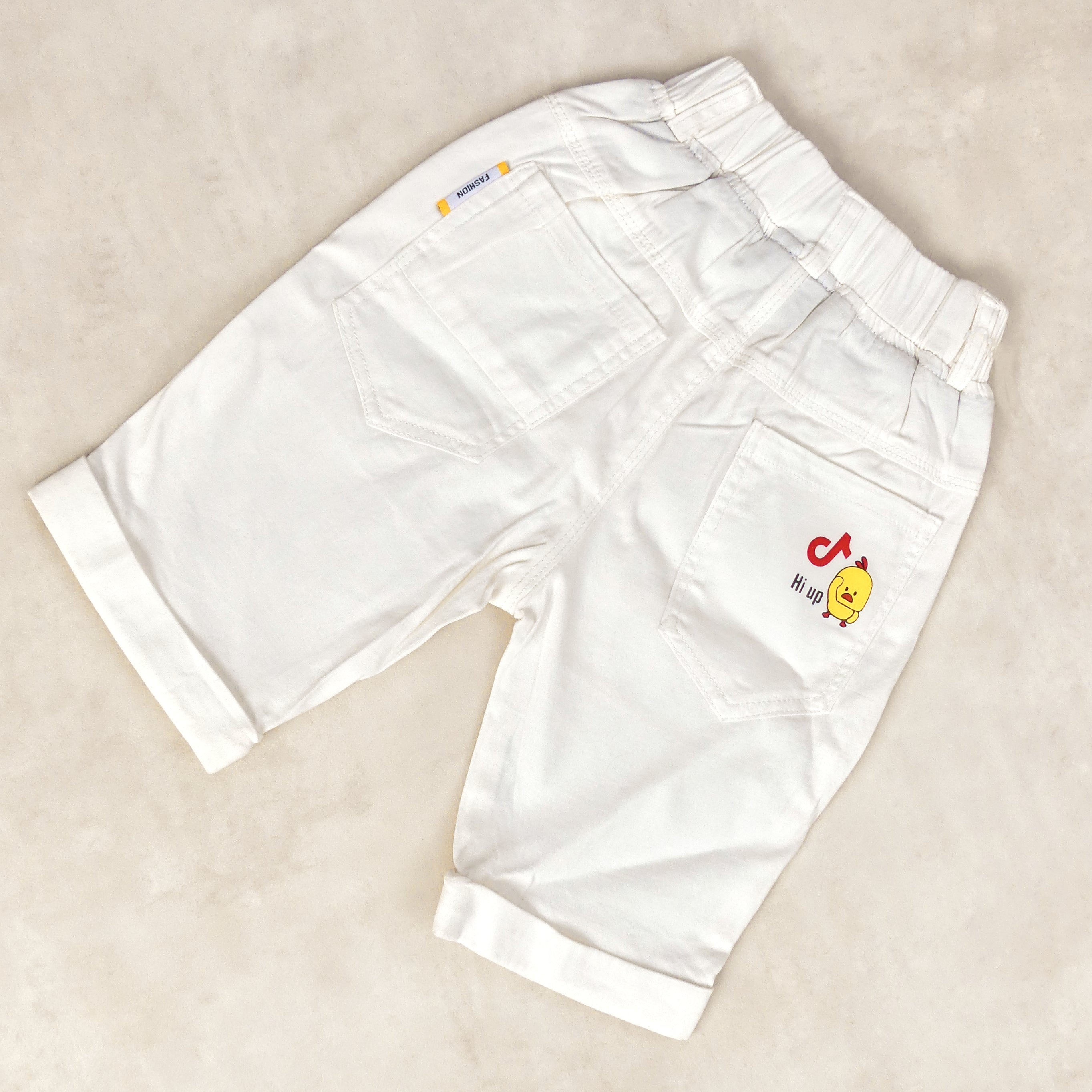 Pantacourt Garcon BLANC MOTIF HI UP